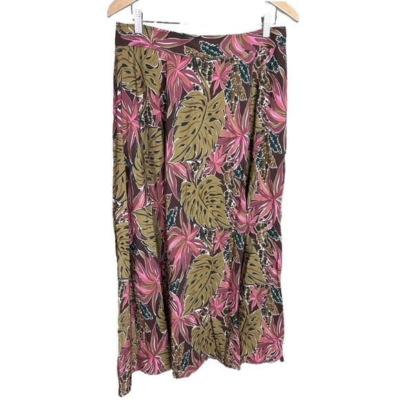 NWT Madewell Crinkled Crepe Maxi Bruah Stroke Monstera Skirt Pockets! 12 - Picture 5 of 11